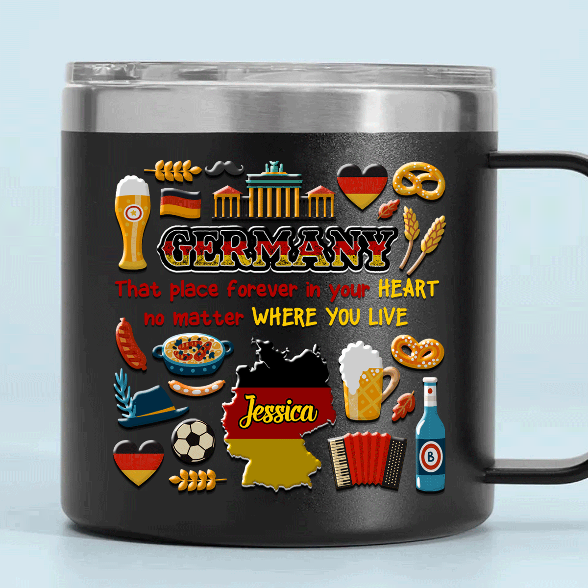 Custom Germany That Place Forever In Your Heart Tumbler 14oz With Your Name