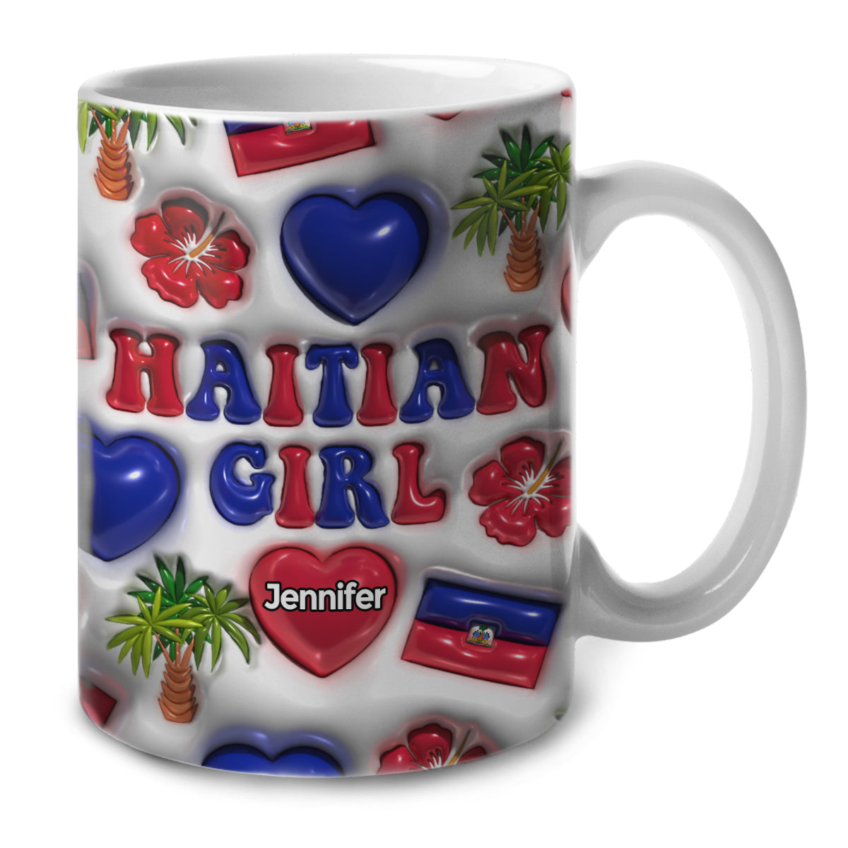 Haiti Haitian Girl Coffee Mug Cup With Custom Your Name