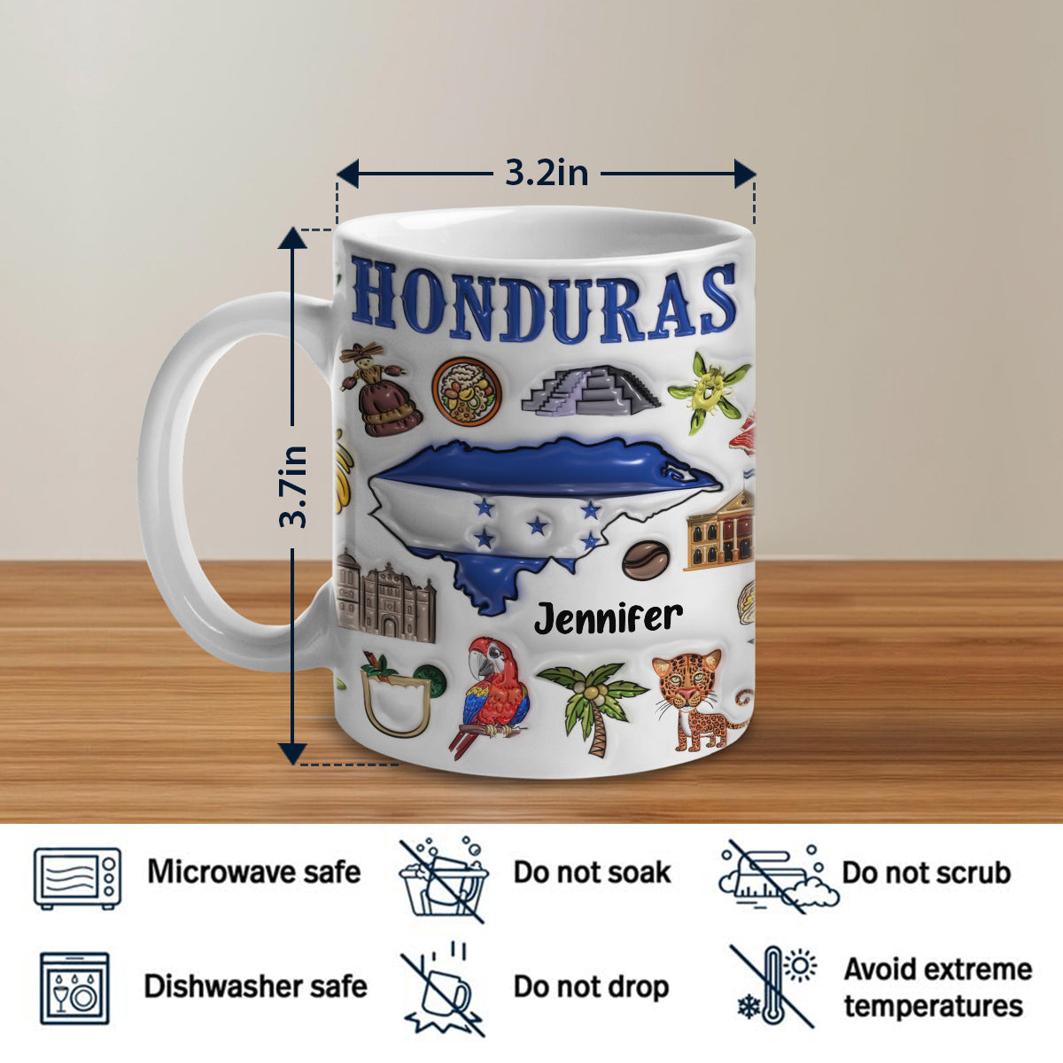 Custom Honduras Coffee Mug Cup With Your Name