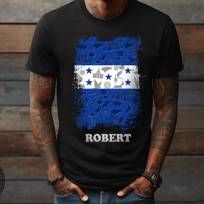 Honduras Flag Personalized T-shirt With Symbols