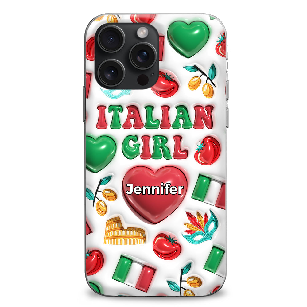 Italian Girl Personalized Clear Phone Case