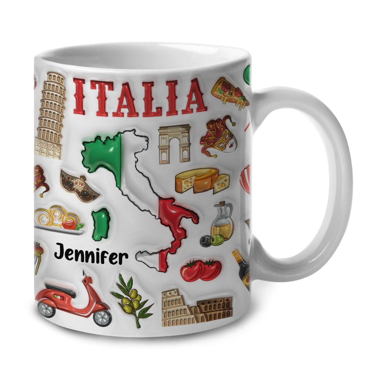 Custom Italy Italia Coffee Mug Cup With Your Name