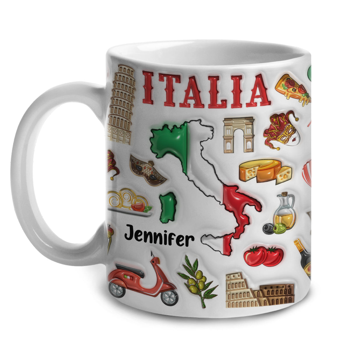 Custom Italy Italia Coffee Mug Cup With Your Name