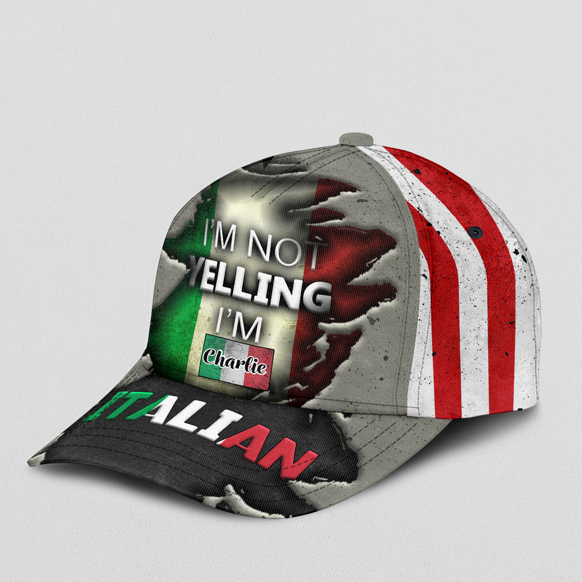 Custom I'm Not Yelling I'm Italian Classic Cap With Your Name