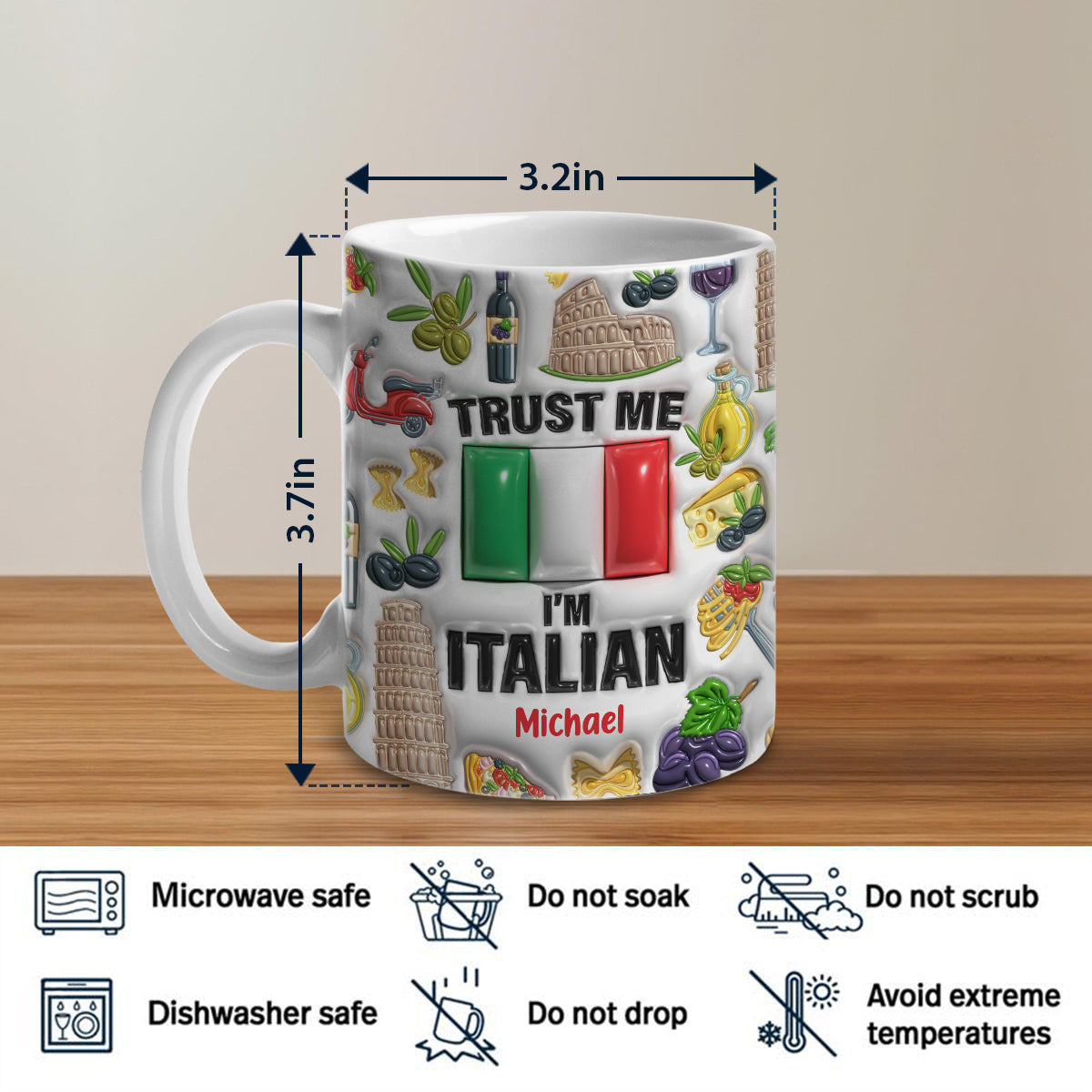 Trust Me I'm Italian Customized Coffee Mug Cup