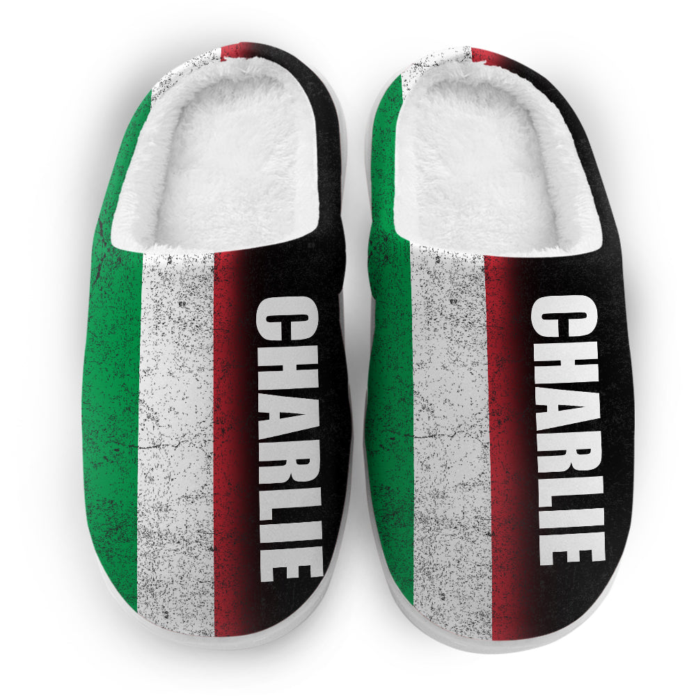 Italy Customized Slippers With A Half Italy Flag