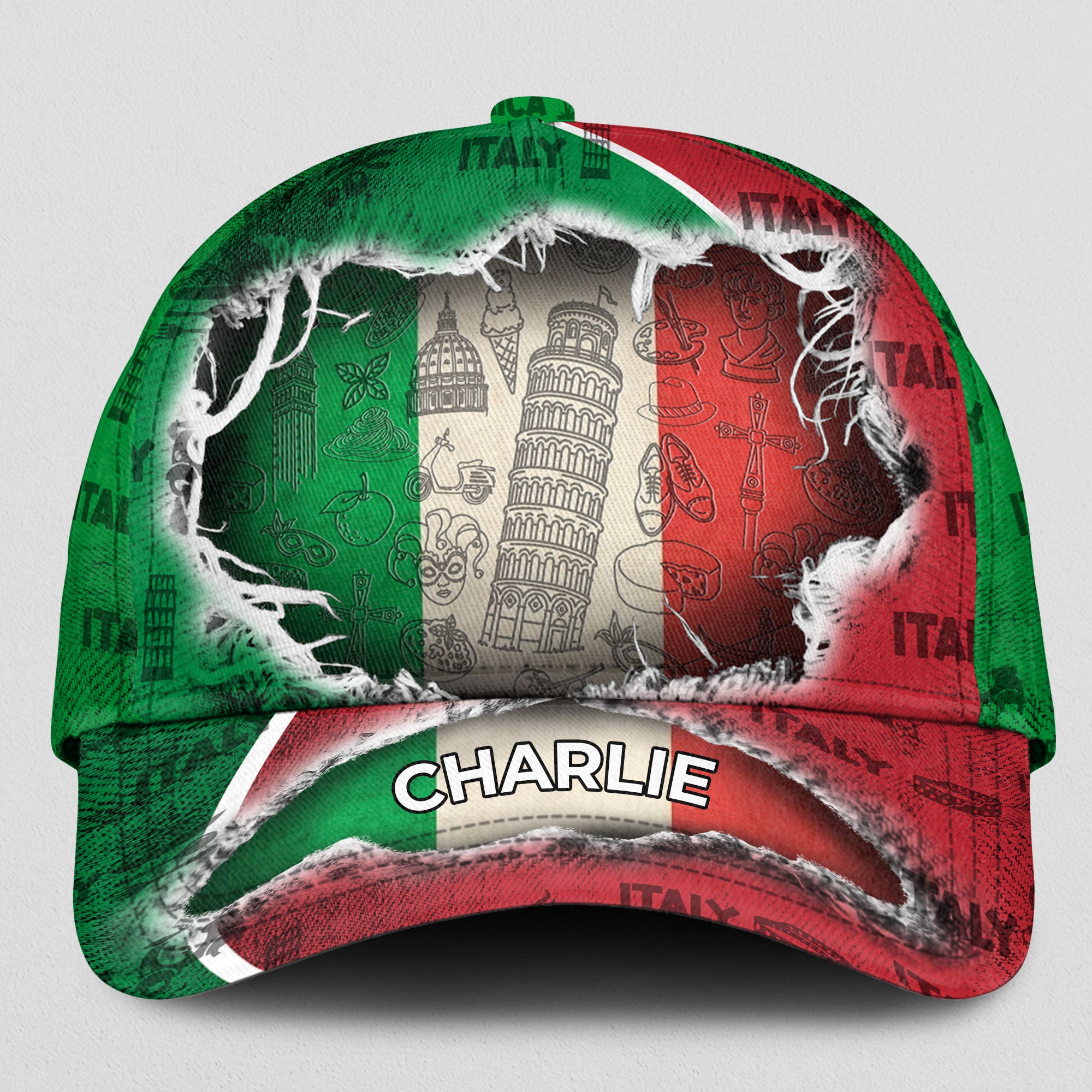 Italia Flag Pride Personalized Classic Cap V2