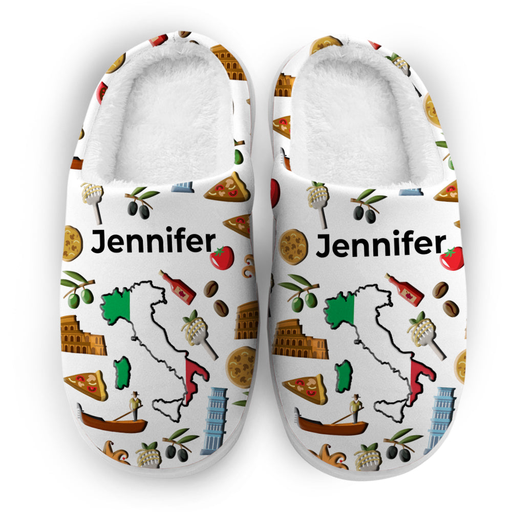 Italy Customized Slippers With Italian Flag And Symbols