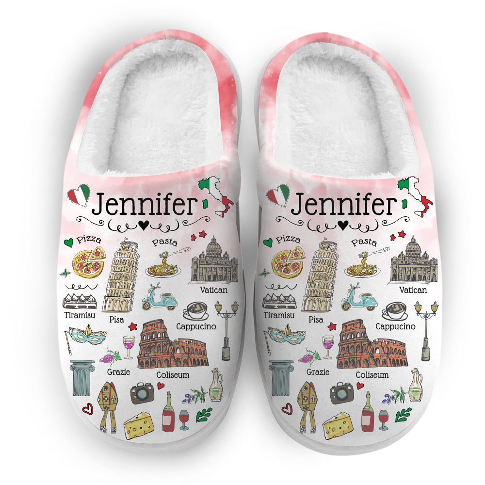 Italy Customized Slippers With Symbols, Cities, Foods