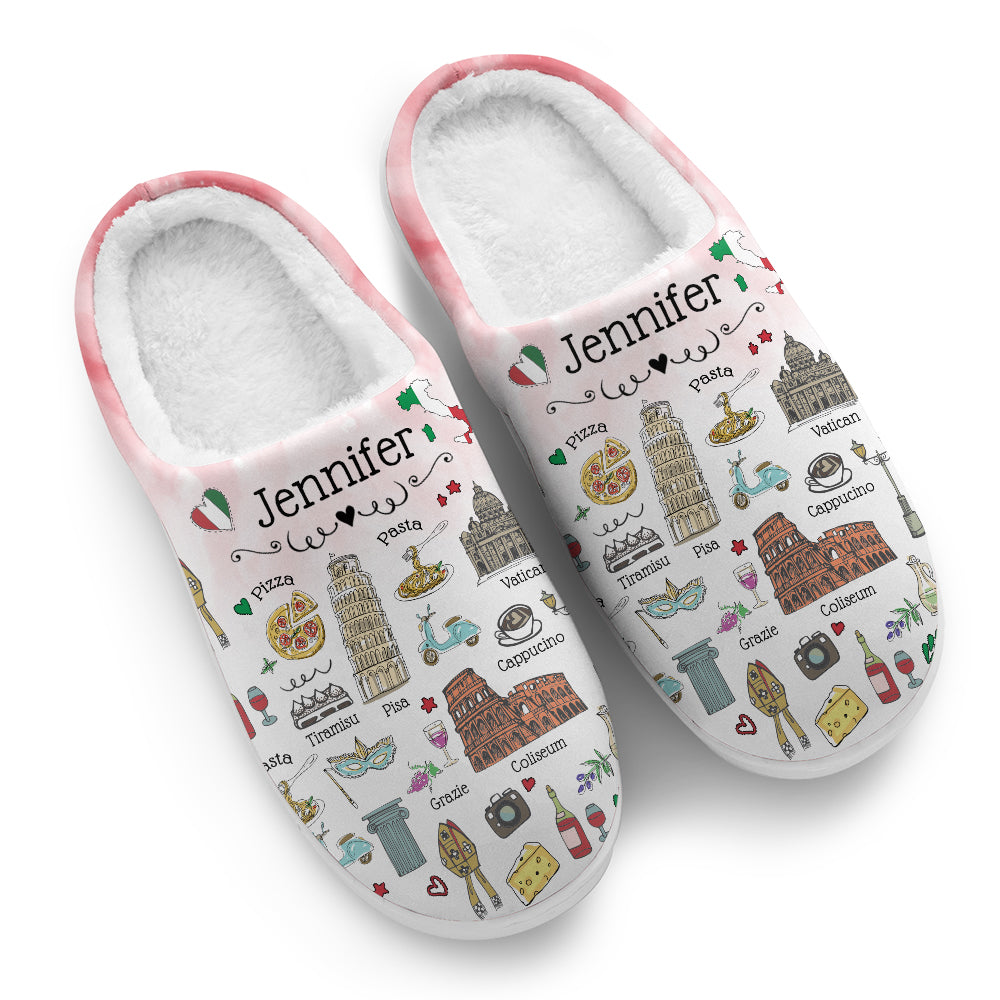 Italy Customized Slippers With Symbols, Cities, Foods