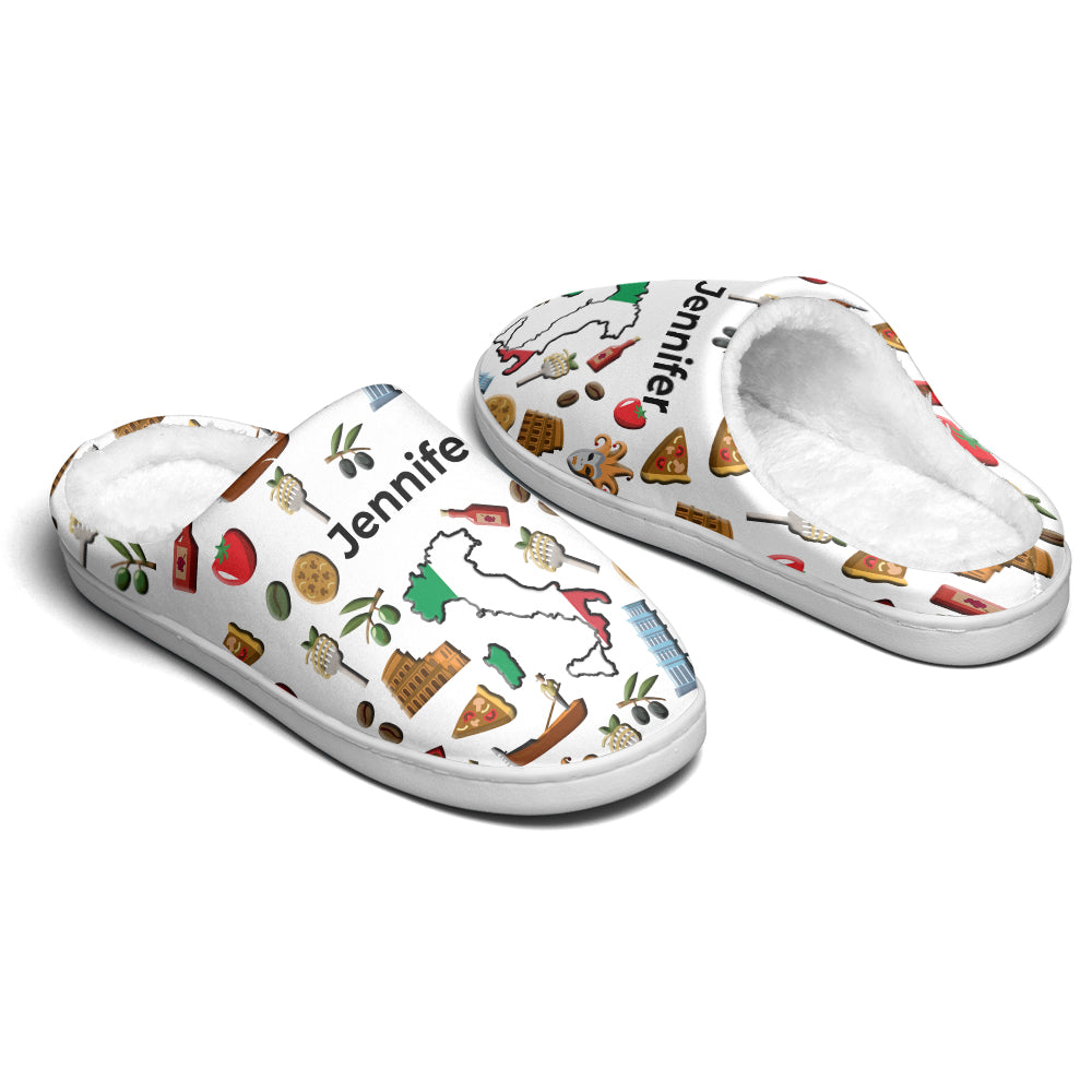 Italy Customized Slippers With Italian Flag And Symbols