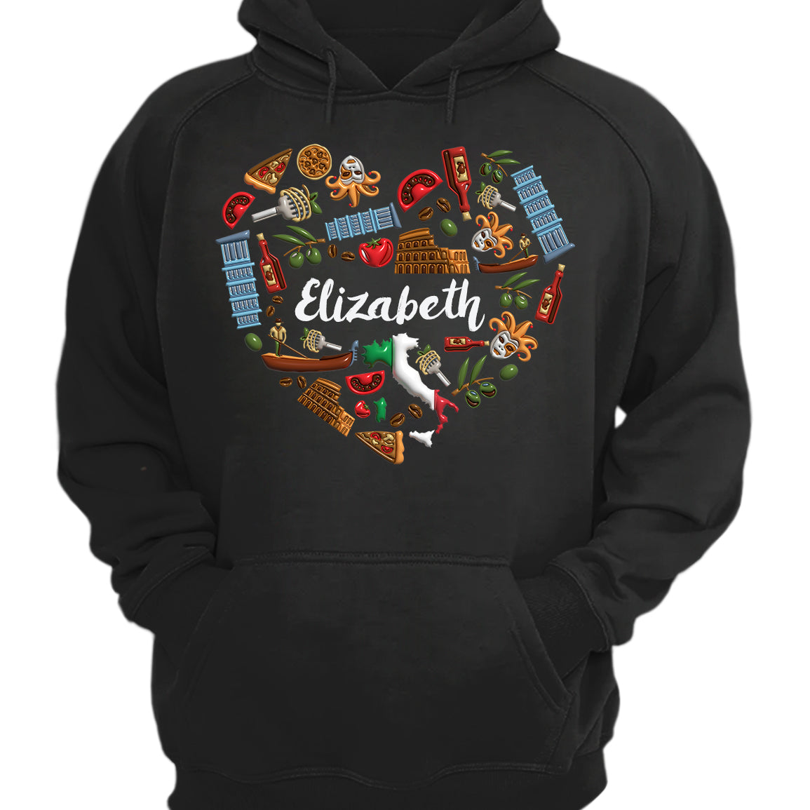 Custom Italy Heart T-shirt With Your Name v2