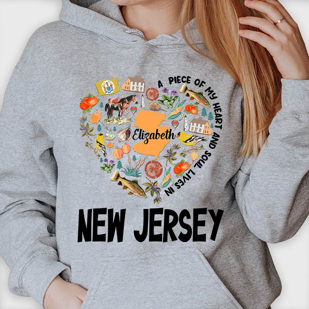 Personalized New Jersey T-shirt, My heart and Soul Lives In New Jersey