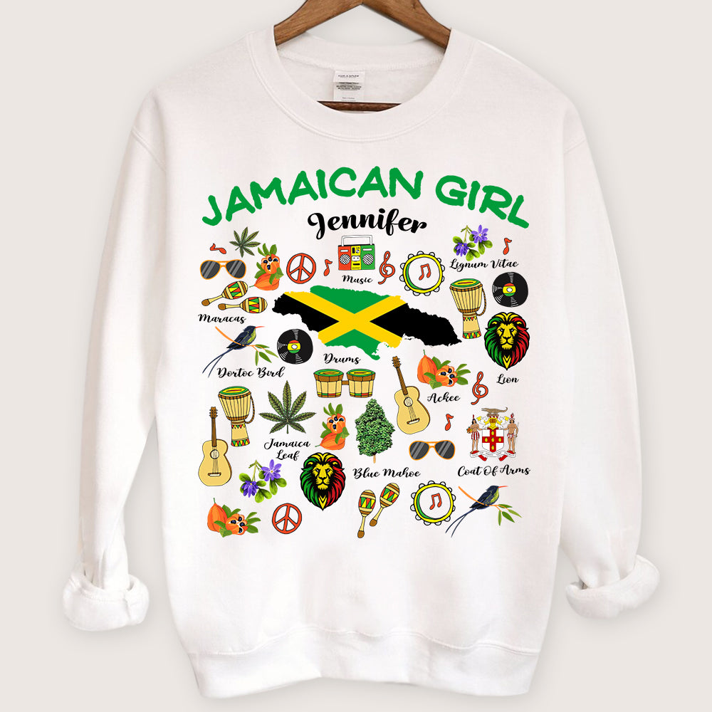 Custom Jamaican Girl Sweatshirt With Your Name v2