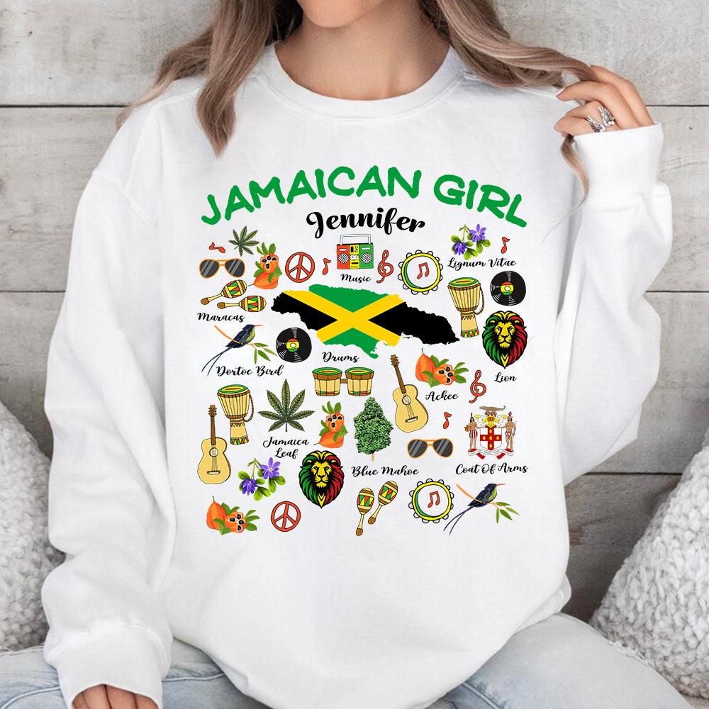 Custom Jamaican Girl Sweatshirt With Your Name v2