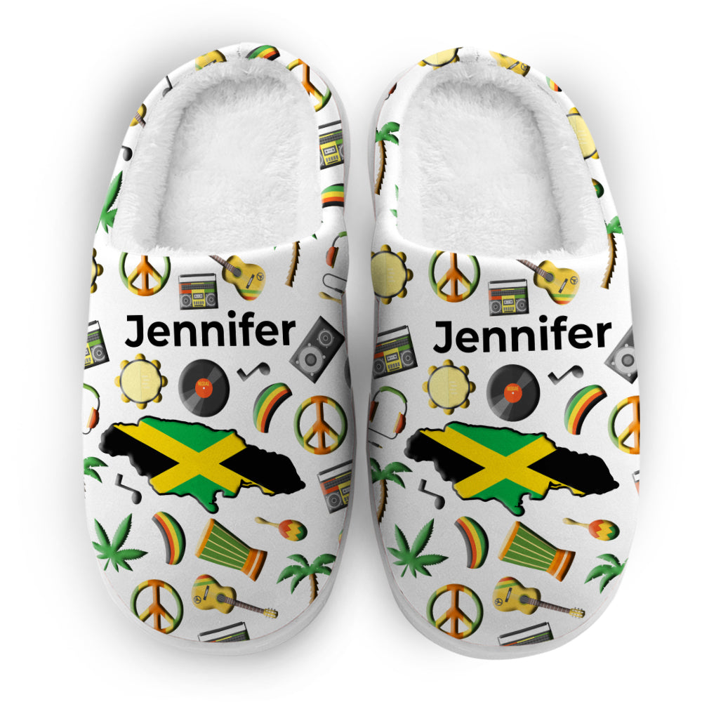 Jamaica Customized Slippers With Jamaican Flag And Symbols