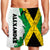 Jamaica Half Flag With Grunge Brush Men's Personalized Beach Shorts