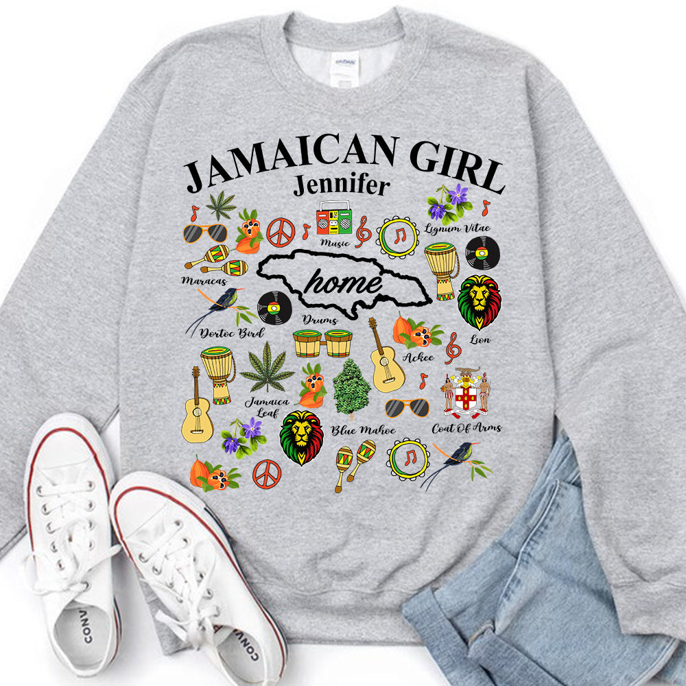 Custom Jamaican Girl Sweatshirt With Your Name