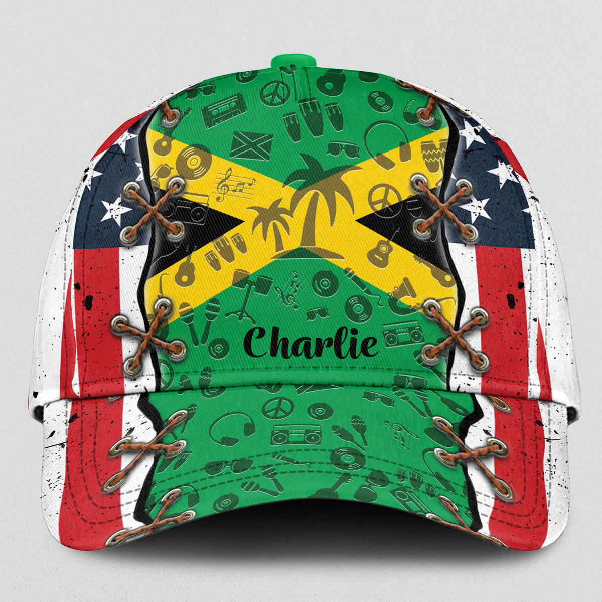 Jamaica Flag  Dual Citizen Personalized Classic Cap