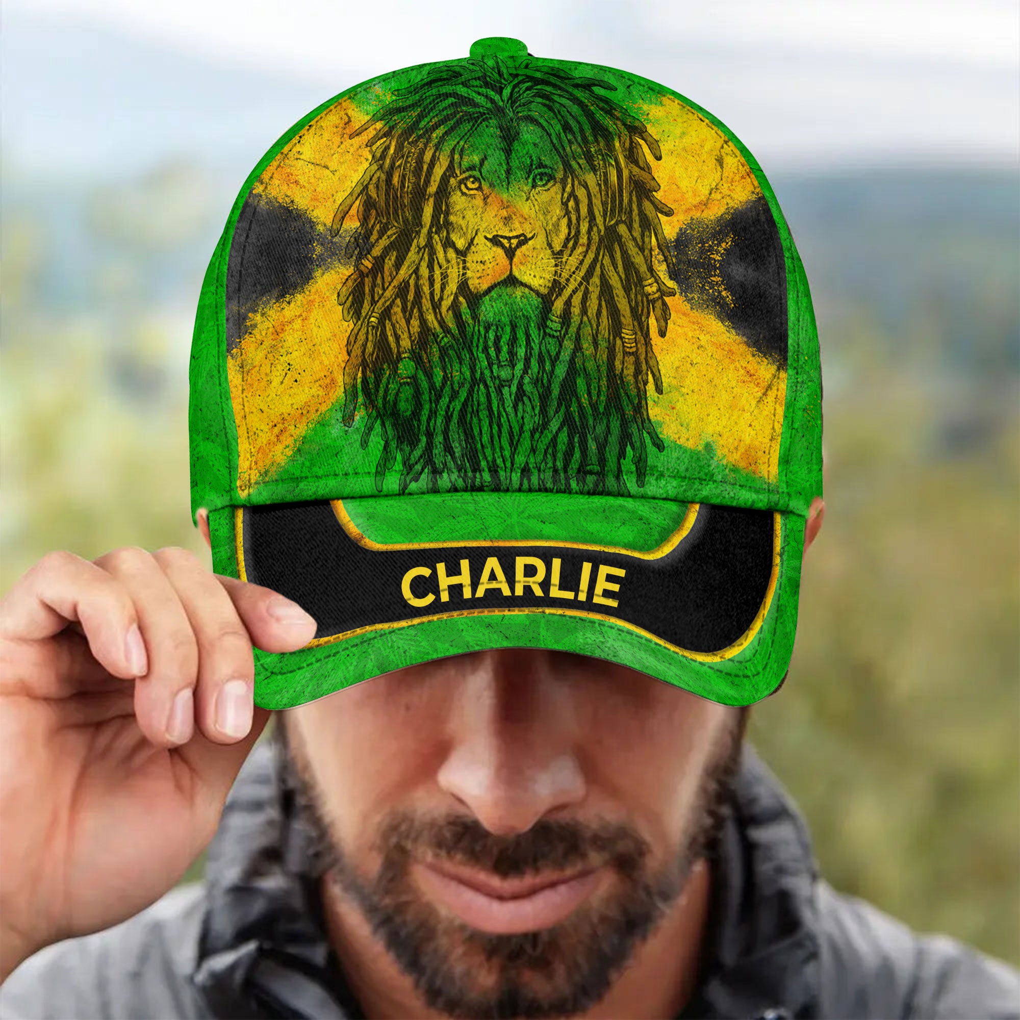 Custom Jamaica Lion Classic Cap With Name