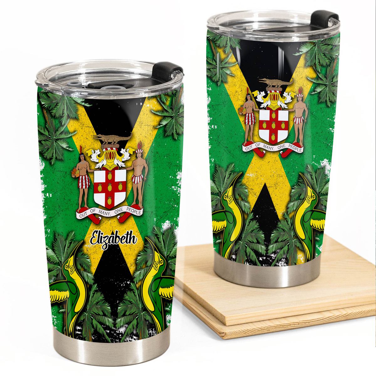 Puerto Rico Personalized 20z Steel Cup Tumbler With PR Flag - Teezalo