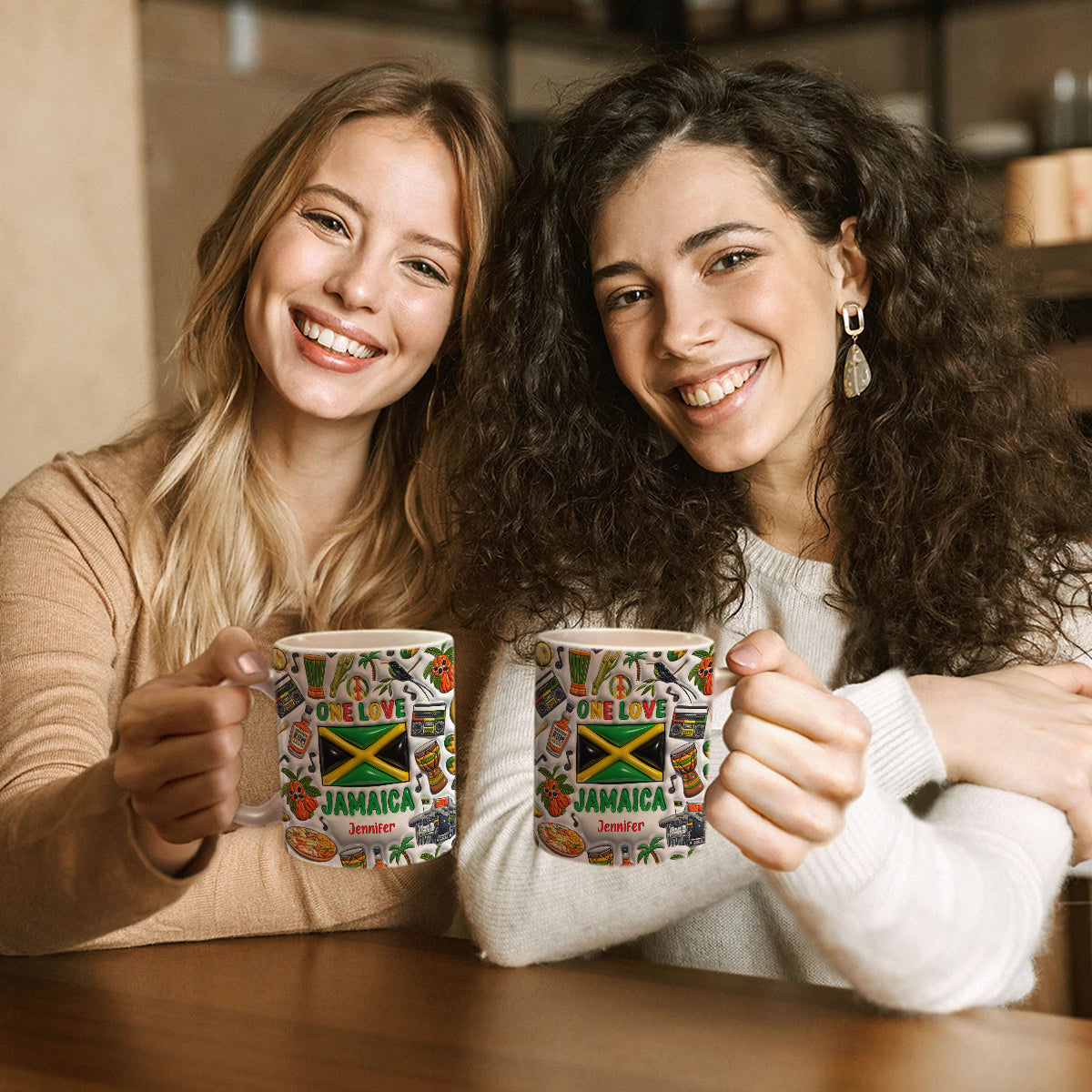 One Love Jamaica Coffee Mug Cup With Custom Your Name