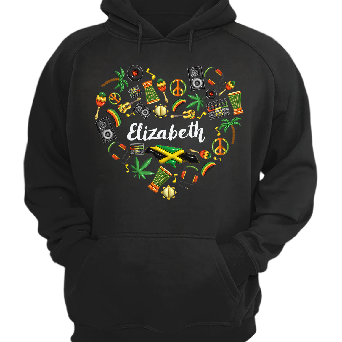 Custom Jamaica Heart T-shirt With Your Name v2