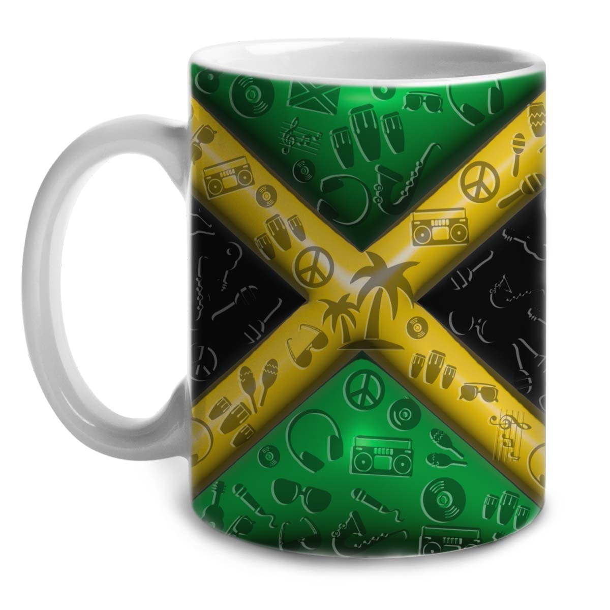 Jamaica Flag 3D Inflated Effect Coffee Mug