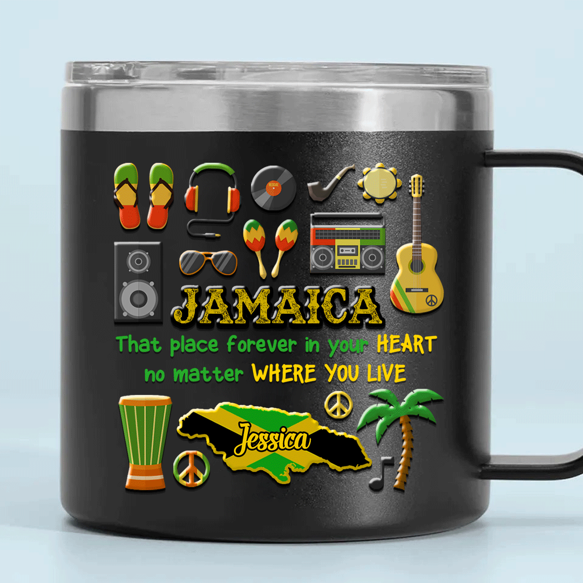 Custom Jamaica That Place Forever In Your Heart Tumbler 14oz With Your Name