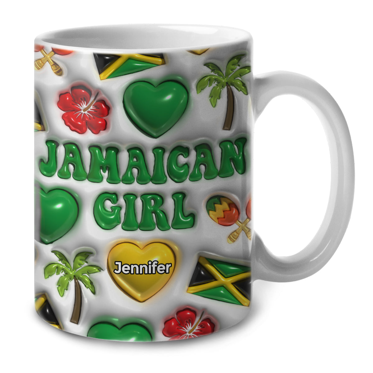 Jamaican Girl Coffee Mug Cup With Custom Your Name