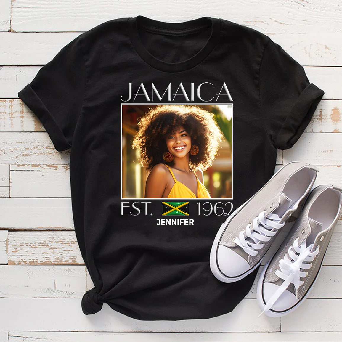 Custom Jamaica T-shirt With Your Photo And Name