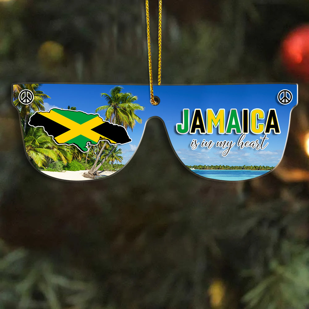 Jamaica Sunglass Christmas Acrylic Ornament