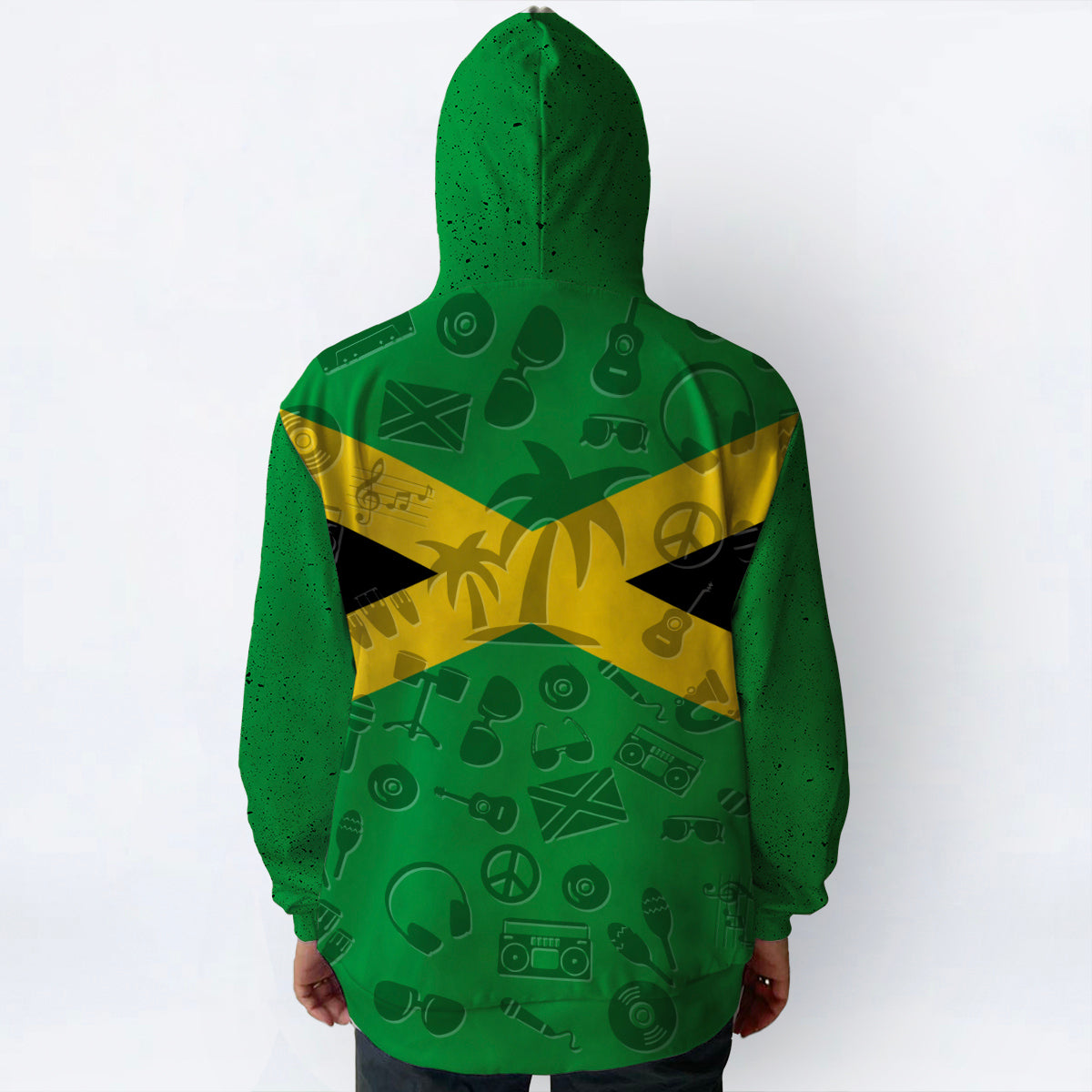 Jamaica Flag And Symbol Personalized Hoodie With Your Name