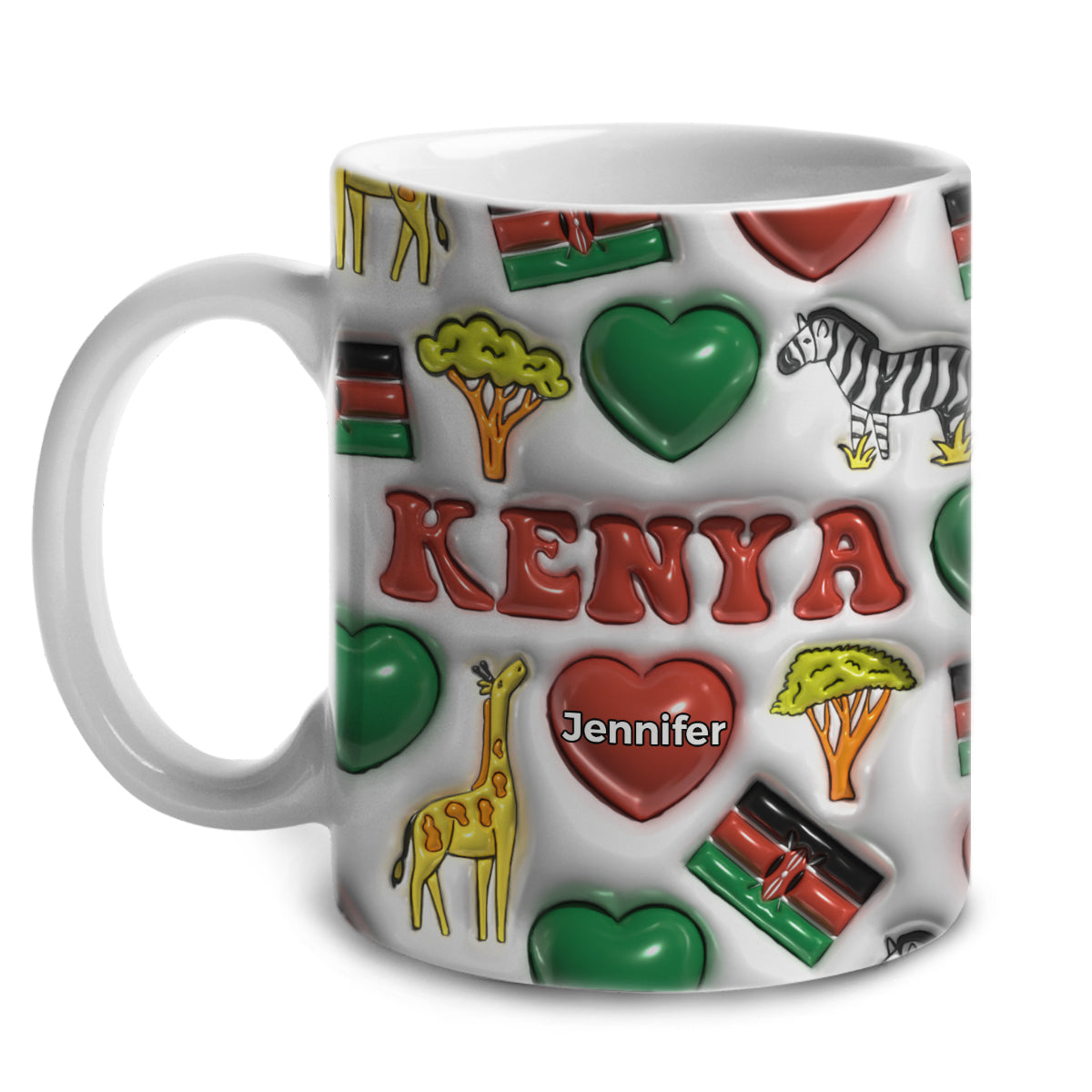 Kenya Girl Coffee Mug Cup With Custom Your Name