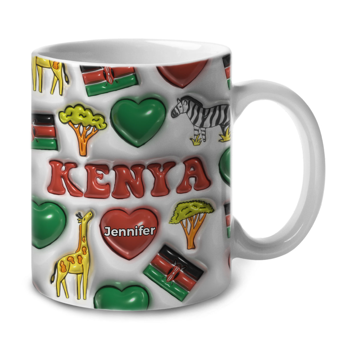 Kenya Girl Coffee Mug Cup With Custom Your Name