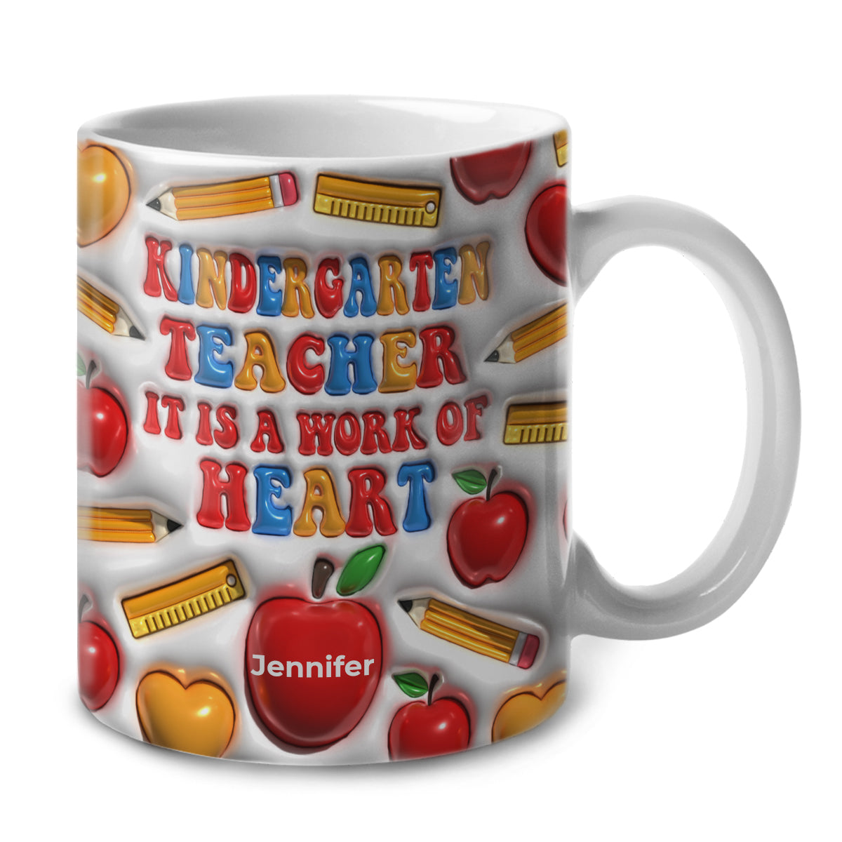 Customized Kindergarten Teacher It Is A Work Of Heart Mug Cup