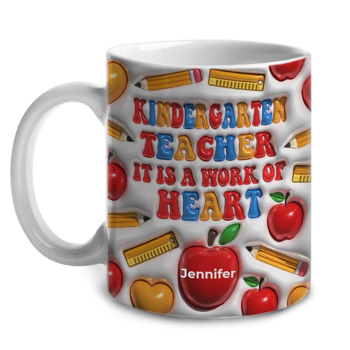 Customized Kindergarten Teacher It Is A Work Of Heart Mug Cup