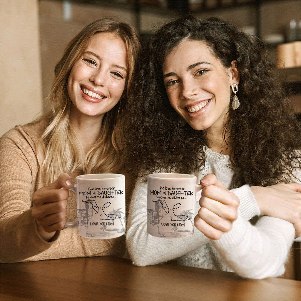 Personalized Mom Coffee Mugs - Love Knows No Distance