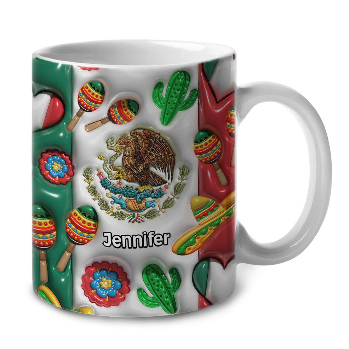 Mexico Flag Coffee Mug Cup With Custom Your Name