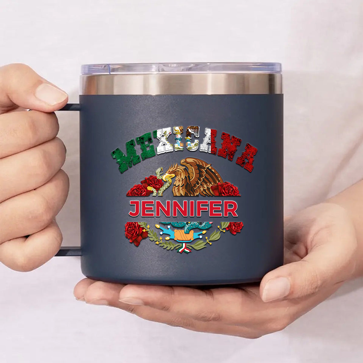 Custom Mexico Coast Of Arms Tumbler 14oz With Your Name