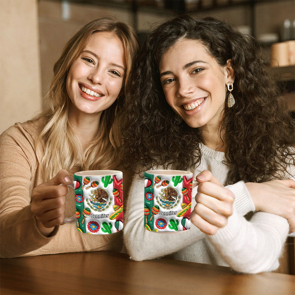 Mexico Flag Coffee Mug Cup With Custom Your Name