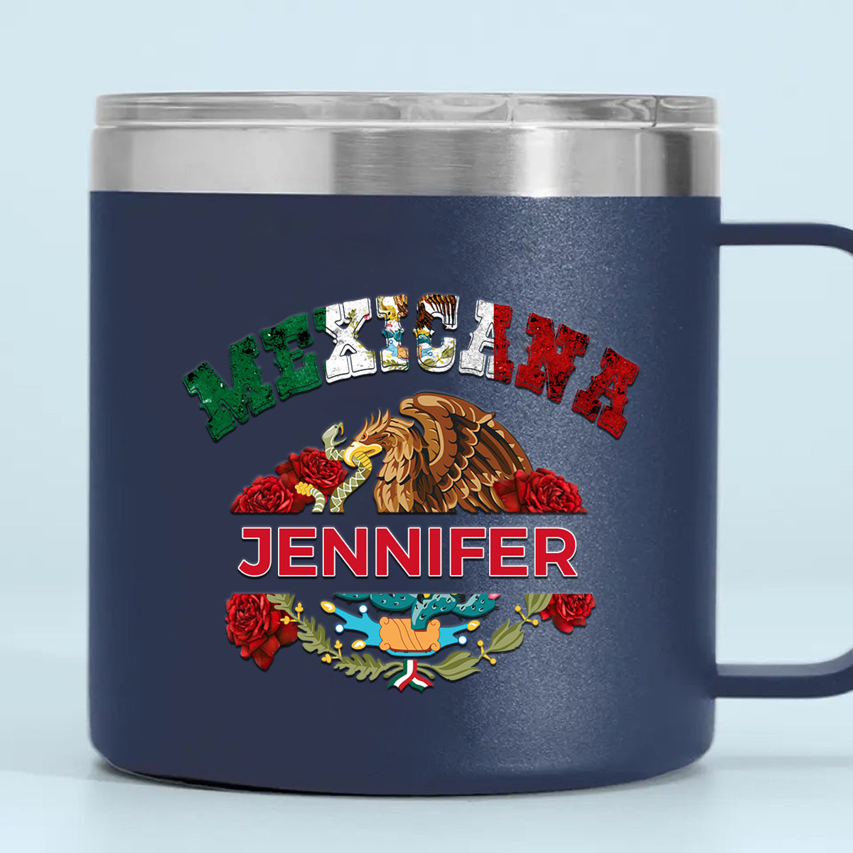 Custom Mexico Coast Of Arms Tumbler 14oz With Your Name