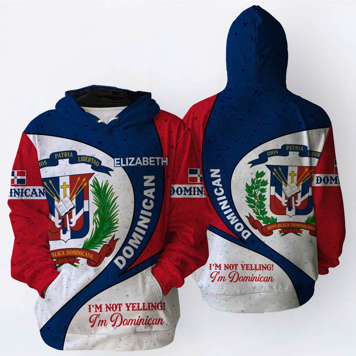 Dominican Flag Personalized Hoodie, I&#39;m Not Yelling I&#39;m Dominican