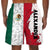 Mexico Half Flag With Grunge Brush Men's Personalized Beach Shorts