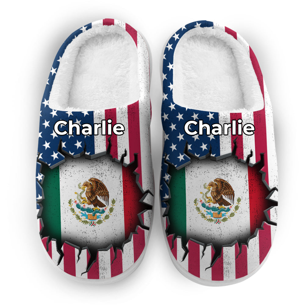 Custom Mexico Slippers With Flag Inside