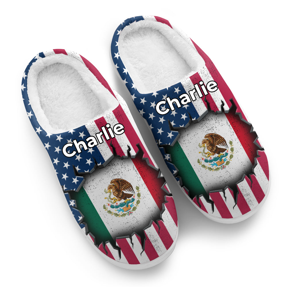 Custom Mexico Slippers With Flag Inside