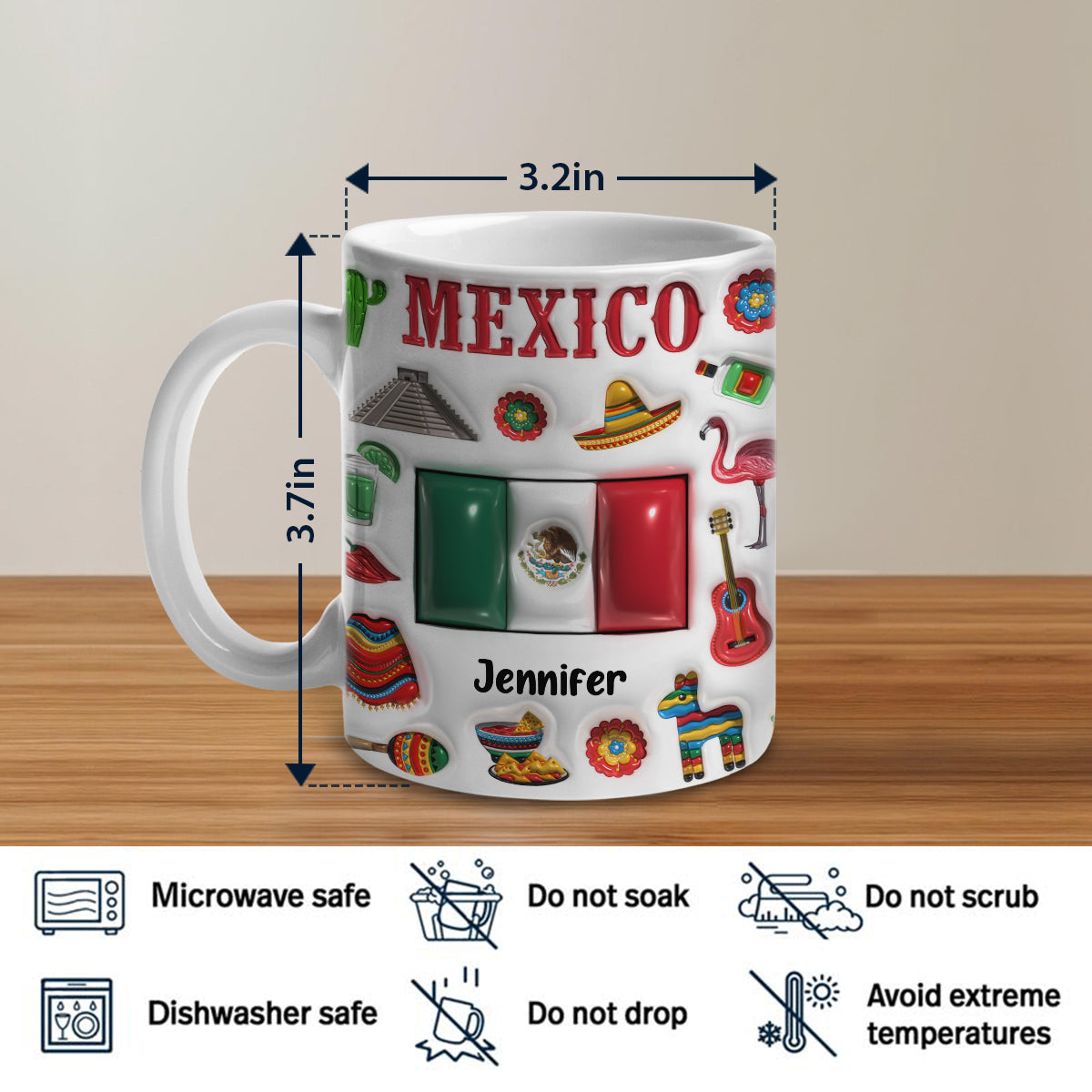 Custom Mexico Coffee Mug Cup With Your Name