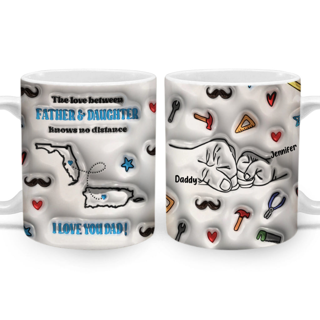 Puerto Rico Florida Father And Daughter No Knows Distance Customized Coffee Mug