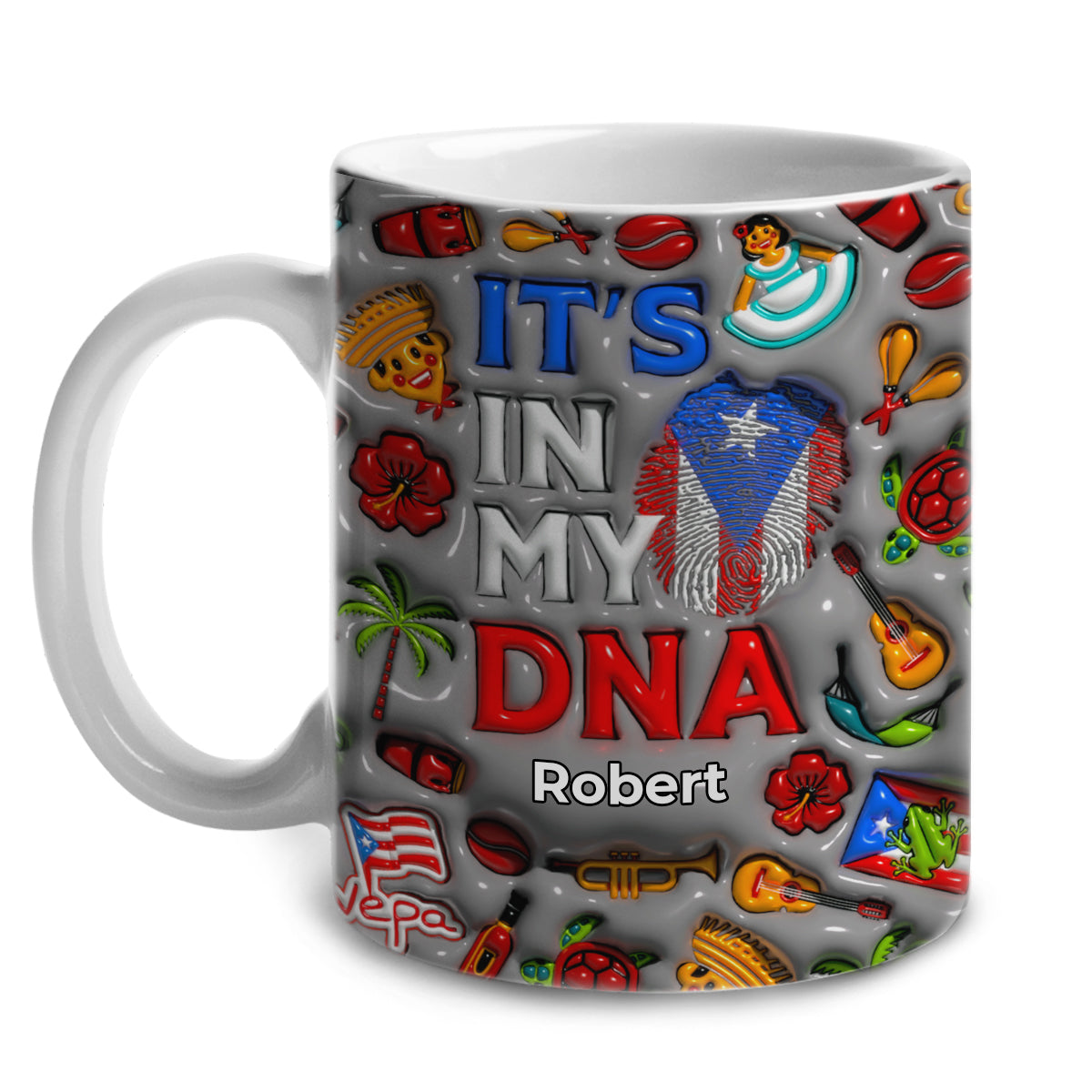 Puerto Rico It's My DNA Coffee Mug Cup With Custom Your Name