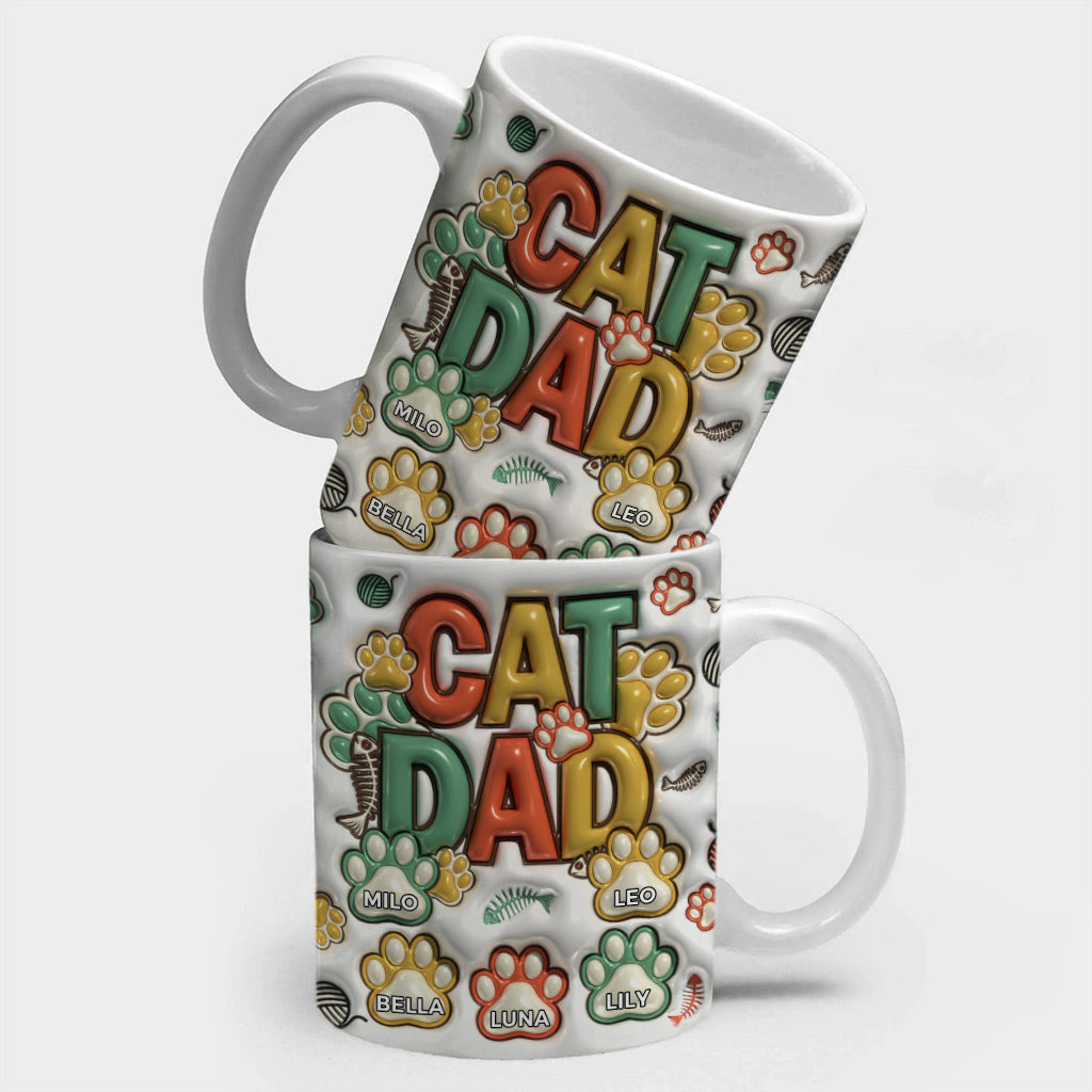 Cat Dad Customized Coffee Mug Cup